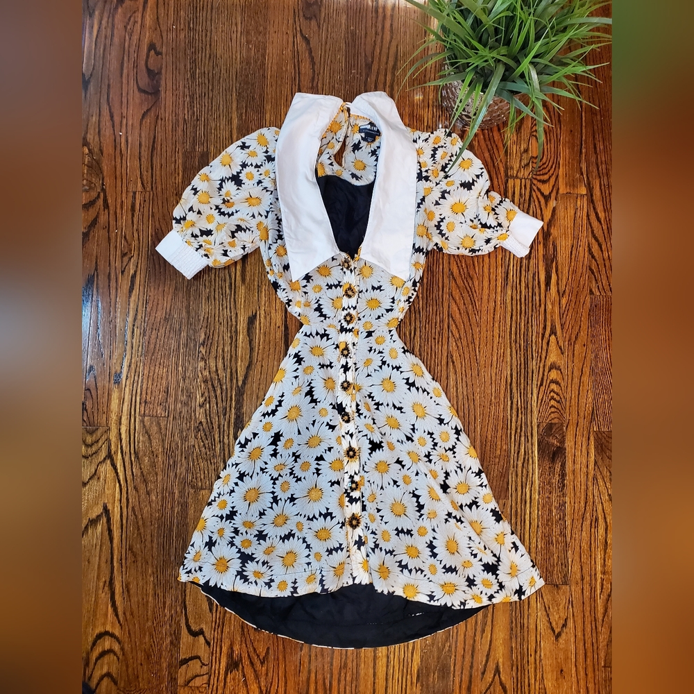 Anthropologie Mavae Puff Sleeve Ginghan Cutout Mini Dress - Picture 8 of 15